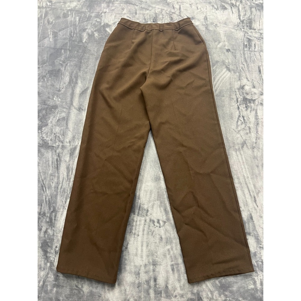 Vintage Levis Bend Over Dress Pants Womens 12 Brown Straight Flat Front Pull On - Picture 2 of 7